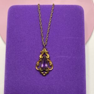 💛 Antique Gold Filled Art Nouveau Amethyst Necklace